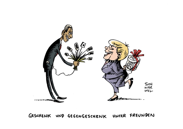 Geschenk und Gegengeschenk unter Freunden, Schwarwel (Leipzig)