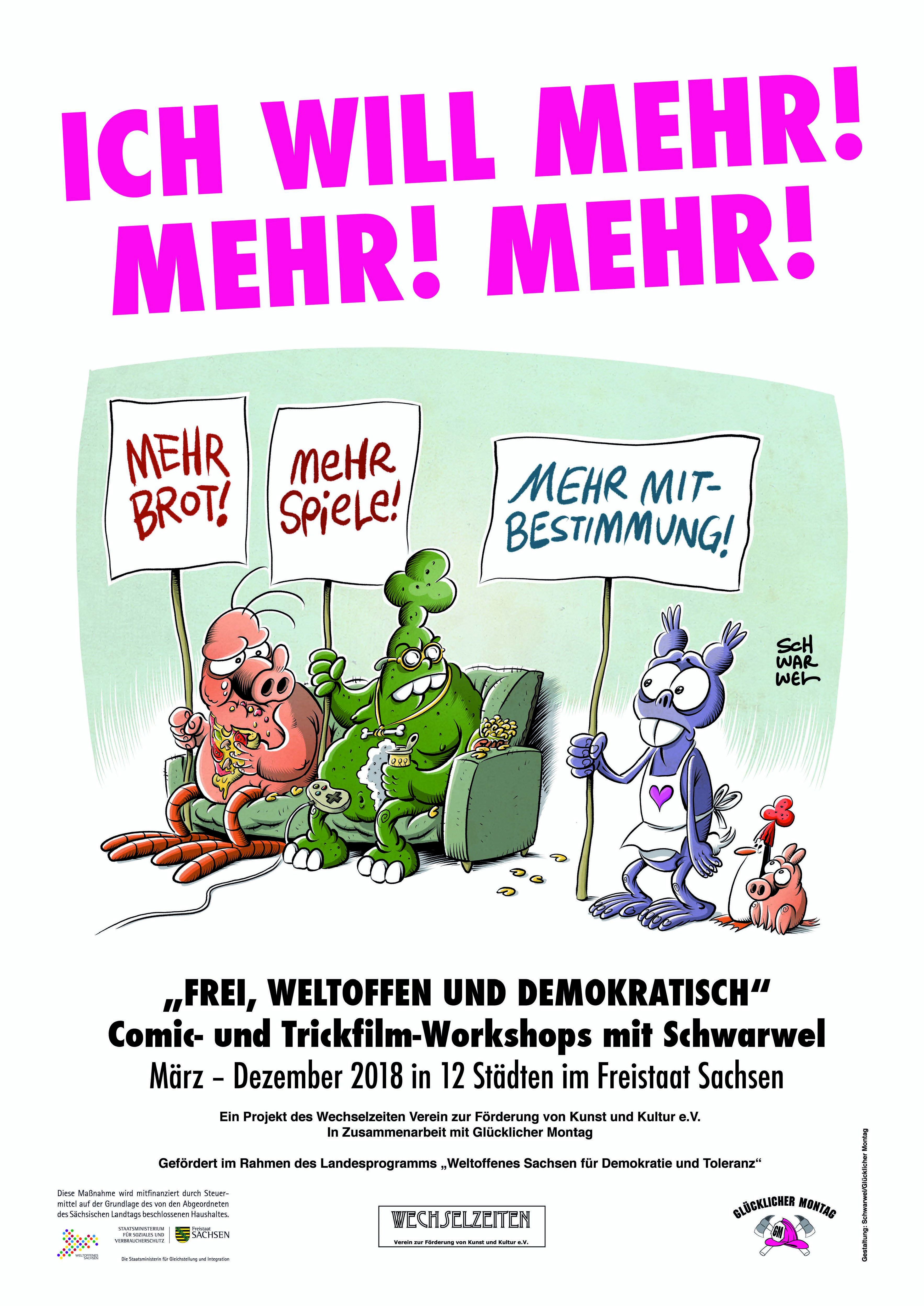 Das Plakat zum Projekt. © Schwarwel, Glücklicher Montag