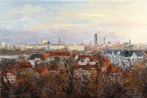 Blick vom Fockeberg II; Öl auf Leinwand, 90 cm x 60 cm, 2009 © Thomas Oberbuchner