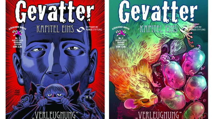 Schwarwel-Wüstenfeld_Cover_Gevatter-Tod Schwarwel: Gevatter Tod. Cover Verleugnung (l.) und Varaintcover von Sascha Wüstenfeld (r.) 2019