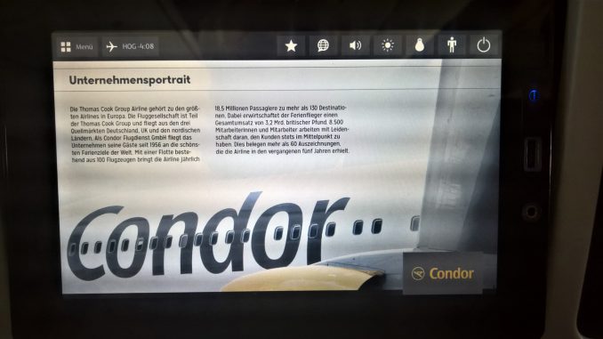 Condor Display mit Unternehmensseite