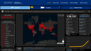 Status Quo der Ausbreitung des Covid-19-Virus © https://coronavirus.jhu.edu/map.html, am 16.04.2020, Update 15:03 Uhr