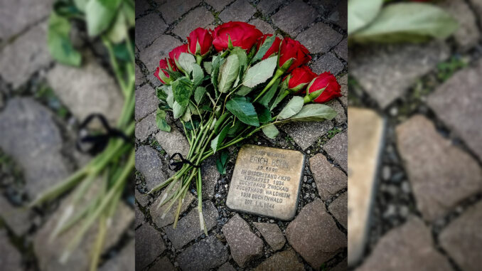 Der Stolperstein für Erich Köhn. 31.01.2021