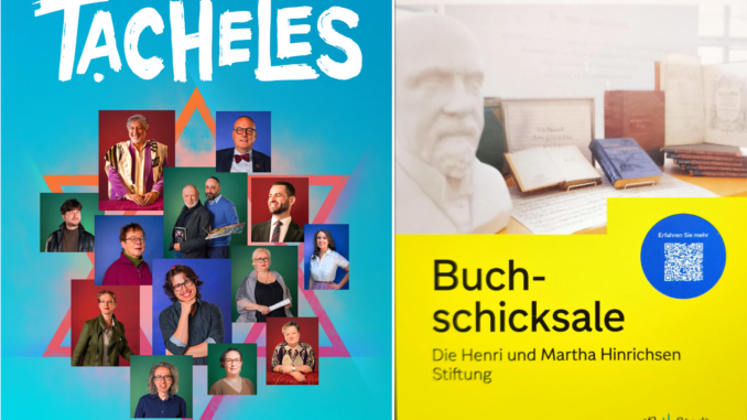 Im Rahmen des Jüdischen Jahres „Tacheles“ erinnert die Stadtbibliothek Leipzig mit der Veranstaltung zu den „Buchschicksalen“ der Henri und Martha Hinrichsen Stiftung an Verfolgung, Raub und die Zerstörung kulturellen Gedächtnisses. Bilder: smac - Staatliches Museum für Archäologie Chemnitz und Stadtbibliothek Leipzig